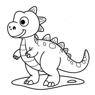 Pagina Para Colorear De Un Dinosaurio Acuatico Amigable Nadando 29778-26830