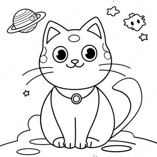 Gato Espacial Páginas Para Colorear