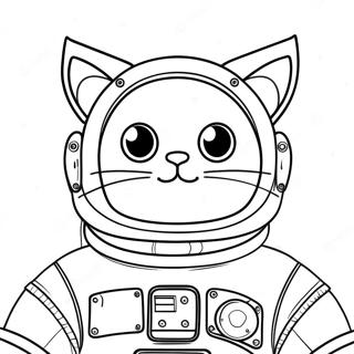 Pagina Para Colorear De Un Gato Cosmico En Un Traje Espacial 29798-26845