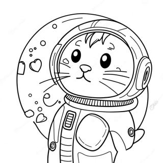 Pagina Para Colorear De Un Gato Cosmico En Un Traje Espacial 29798-26846