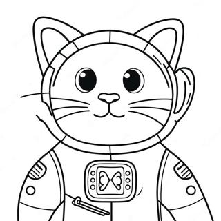 Pagina Para Colorear De Un Gato Cosmico En Un Traje Espacial 29798-26847