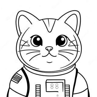 Pagina Para Colorear De Un Gato Cosmico En Un Traje Espacial 29798-26848