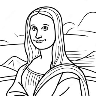 Pagina Para Colorear Del Retrato De La Mona Lisa 29909-26927