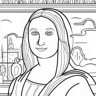 Pagina Para Colorear Del Retrato De La Mona Lisa 29909-26928