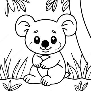 Pagina Para Colorear De Un Koala Aventurero En La Selva 29989-26990