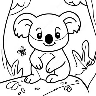 Pagina Para Colorear De Un Koala Aventurero En La Selva 29989-26991