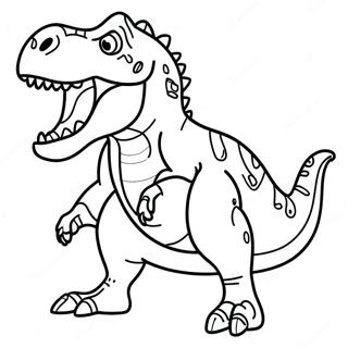 Pagina Para Colorear De T Rex Rugiente 2-5