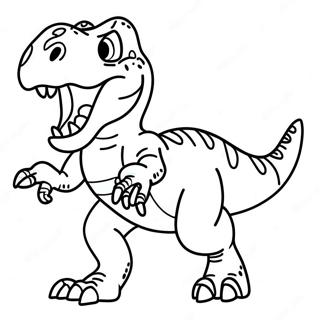 Pagina Para Colorear De T Rex Rugiente 2-7