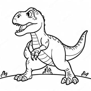 Pagina Para Colorear De T Rex Rugiente 2-8