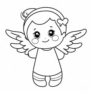 Pagina Para Colorear De Un Lindo Angelito Con Corazon 30049-27037