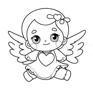 Pagina Para Colorear De Un Lindo Angelito Con Corazon 30049-27039