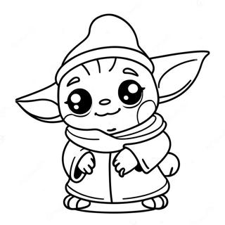 Pagina Para Colorear De Baby Yoda Lindo Con Gorro De Santa 30139-27110