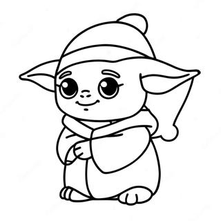 Pagina Para Colorear De Baby Yoda Lindo Con Gorro De Santa 30139-27111