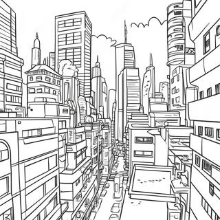 Pagina Para Colorear De Paisaje Urbano Cyberpunk 30218-27172