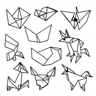 Pagina Para Colorear De Animales De Origami Coloridos 30259-27207