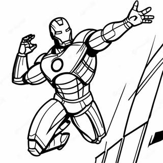 Iron Man Volando En Accion Pagina Para Colorear 3029-2454