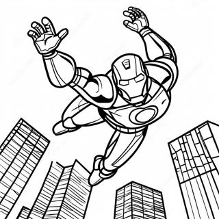 Iron Man Volando En Accion Pagina Para Colorear 3029-2455