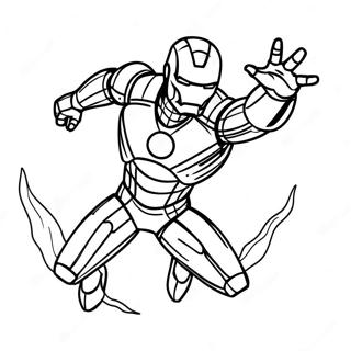 Iron Man Volando En Accion Pagina Para Colorear 3029-2456