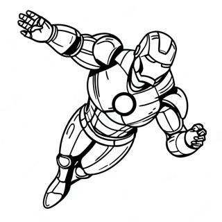 Iron Man Volando En Accion Pagina Para Colorear 3029-2478