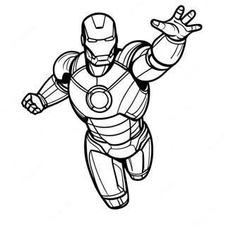 Iron Man Volando En Accion Pagina Para Colorear 3029-2479