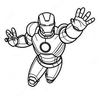 Iron Man Volando En Accion Pagina Para Colorear 3029-2480