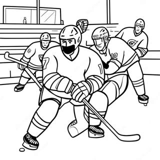 Pagina Para Colorear De Escena Emocionante De Juego De Hockey 302-245