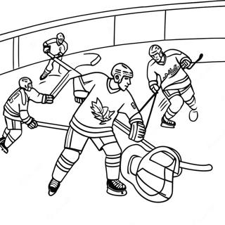 Pagina Para Colorear De Escena Emocionante De Juego De Hockey 302-246