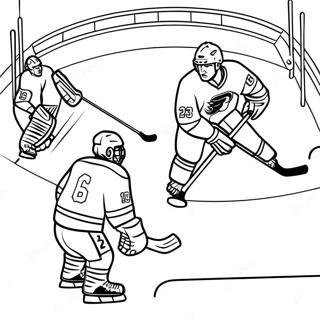 Pagina Para Colorear De Escena Emocionante De Juego De Hockey 302-247