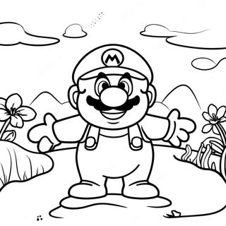 Pagina Para Colorear De La Escena De Aventura De Mario De Among Us 30639-27505