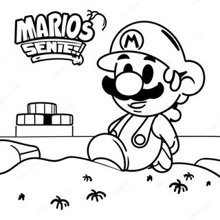 Pagina Para Colorear De La Escena De Aventura De Mario De Among Us 30639-27508