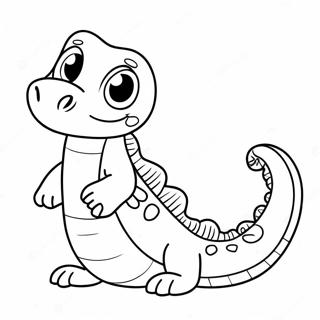 Pagina Para Colorear De Una Salamandra De Dibujos Animados Linda 30709-27562