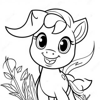 Pagina Para Colorear De Applejack Con Una Gran Sonrisa 30819-27650