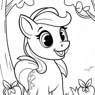 Pagina Para Colorear De Applejack Con Una Gran Sonrisa 30819-27652