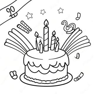 Pagina Para Colorear De Celebracion Del Decimo Cumpleanos Feliz 30898-27712