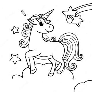 Pagina Para Colorear De Unicornio Sonador En El Cielo 31059-27841