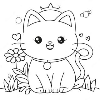 Pagina Para Colorear De Gato Lindos Con Flores 31199-27954