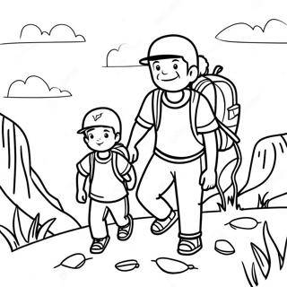 Pagina Para Colorear De Papa E Hijo Aventureros De Senderismo 31229-27977