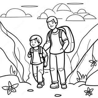 Pagina Para Colorear De Papa E Hijo Aventureros De Senderismo 31229-27978