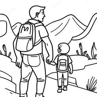 Pagina Para Colorear De Papa E Hijo Aventureros De Senderismo 31229-27979