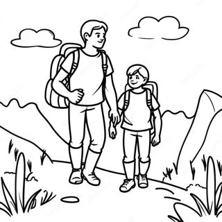 Pagina Para Colorear De Papa E Hijo Aventureros De Senderismo 31229-27980