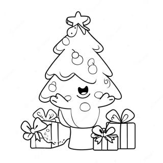 Pagina Para Colorear Del Arbol De Navidad De Cocomelon Alegre 31299-28036