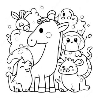 Pagina Para Colorear De Animales Doodle Divertidos 312-253