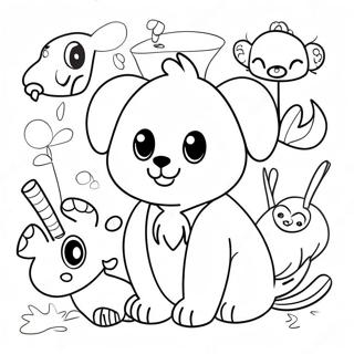 Pagina Para Colorear De Animales Doodle Divertidos 312-256