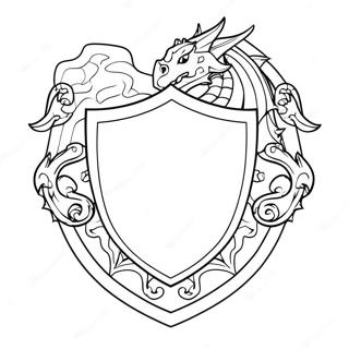 Pagina Para Colorear De Escudo De Caballero Con Dragon 31309-28044