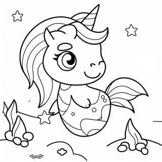 Sirena Adorable Unicornio Bonito Páginas Para Colorear