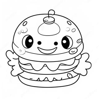 Pagina Para Colorear De Krabby Patty Lindo Con Cara Sonriente 31399-28113