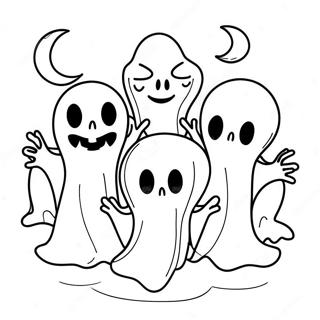 Pagina Para Colorear De Fantasmas Espeluznantes En Truco O Trato 3139-2565