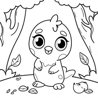 Pagina Para Colorear De Hatchimals Coloridos En Un Bosque Magico 31429-28139