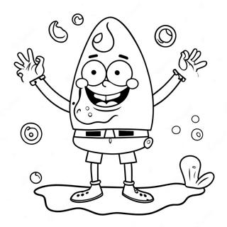 Pagina Para Colorear De Spongebob Relajado Con Una Tabla De Surf 31489-28187