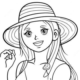 Pagina Para Colorear De Nami Con Sombrero De Paja 31529-28217